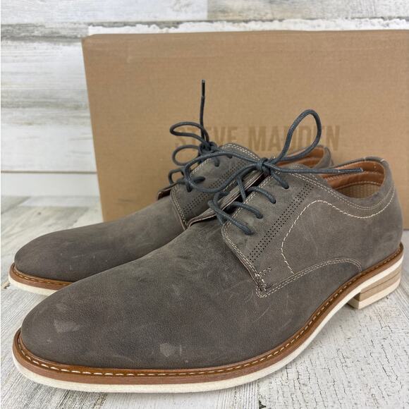 Steve Madden Men’s 9 Kacion Gray Suede Leather Lace-Up Oxford Loafers NEW - Picture 2 of 8